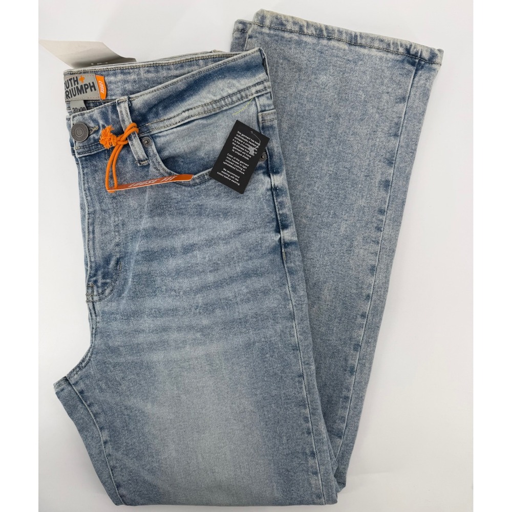 Truth + Triumph Mens Loose‎ Fit Ultra-Stretch Jeans Light Wash 30x30 NEW
